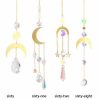 1/4pcs Hanging Crystal Light Catcher Metal Moon Sun Garden Wall Wind Chime  |  Crystal Suncatcher