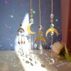 1/4pcs Hanging Crystal Light Catcher Metal Moon Sun Garden Wall Wind Chime  |  Crystal Suncatcher