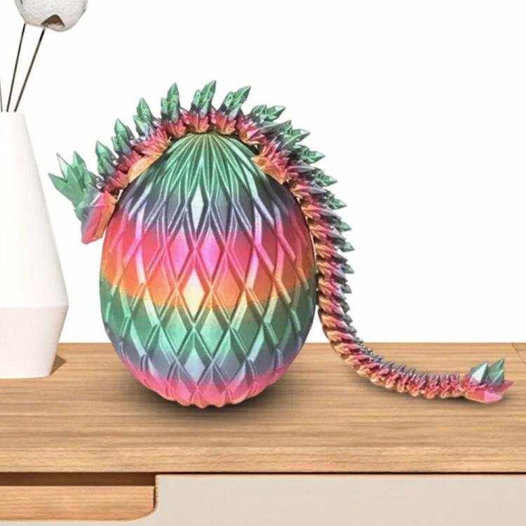 29 Cm Printed Dragon With 12 Cm Egg Articulated Dragon Fidget Toy (Candy Color)  |  3D Dragon Egg