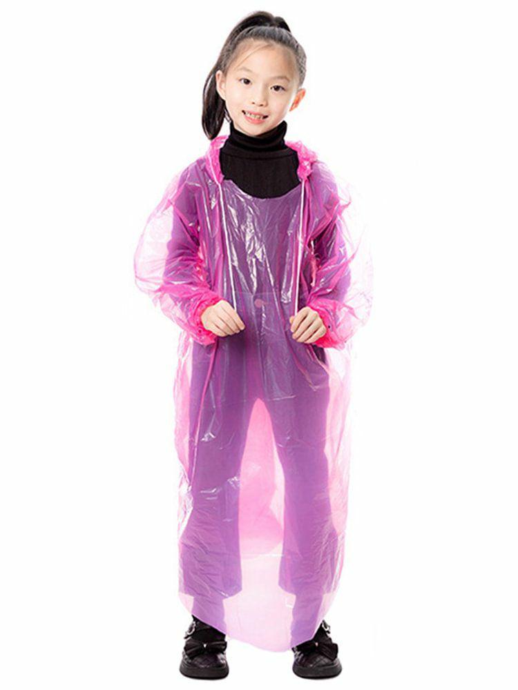 3Pcs Kids Emergency Raincoats Waterproof Disposable Plastic Rain Poncho Rainwear  |  Rain Gear