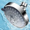 4 Inch Fixed Showerheads 5 Modes Swivel Shower Head High Flow Bathroom Accessary  |  Bathroom Fixtures