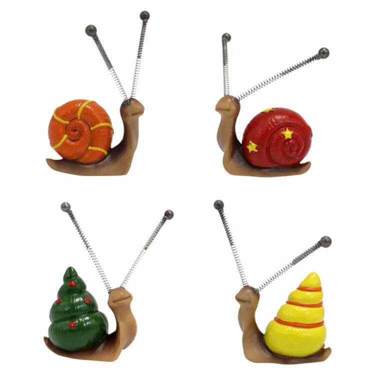 4Pcs Cute Resin Snails Fairy Garden Accessories Miniature Snail Figurines  |  Resin Ornaments