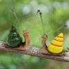 4Pcs Cute Resin Snails Fairy Garden Accessories Miniature Snail Figurines  |  Resin Ornaments