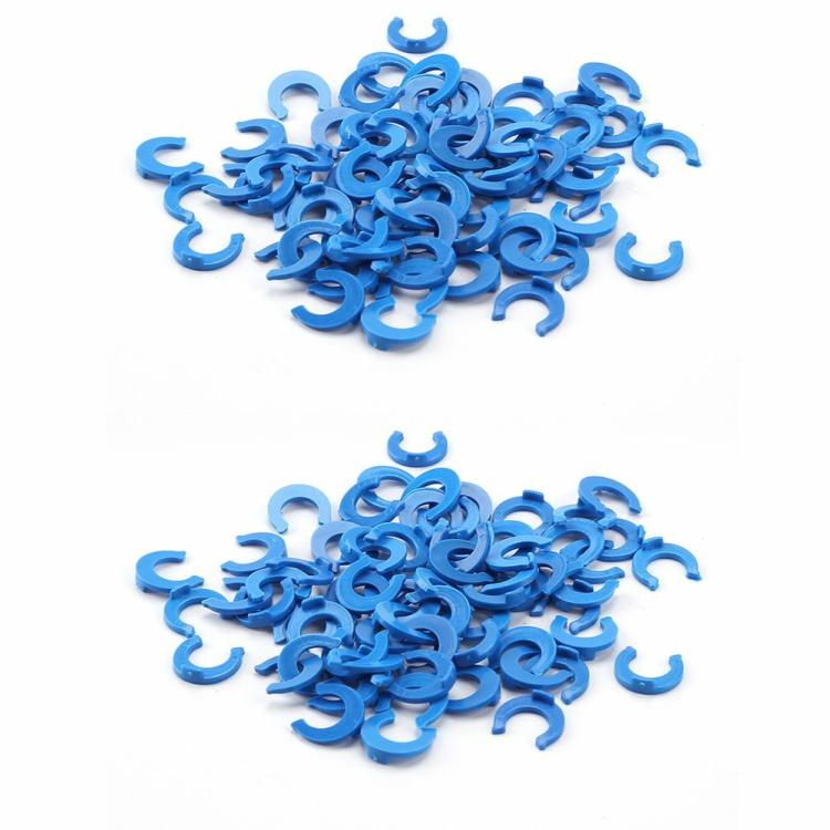 50pcs/lot 1/4 3/8 OD Tube PE Pipe Fitting Blue Clip C-ring Hose Connector  |  Plumbing