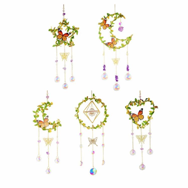 Crystal Prisms Pendant Creative Light Catching Wind Chime for Wedding Decoration  |  Crystal Suncatcher