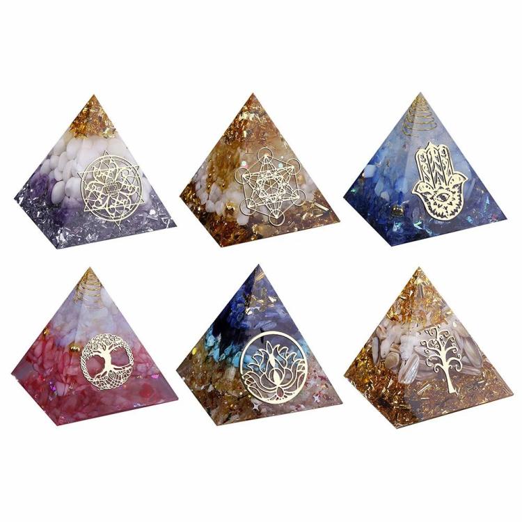 Crystal Pyramid Healing Energy Meditation Crystals Home Office Decorations  |  Pyramid Crystal Ornaments