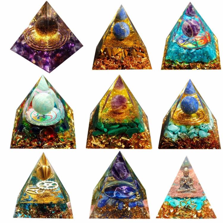 Natural Crystal Pyramid Healing Stone Chakra Reiki Home Office Decorations  |  Pyramid Crystal Ornaments