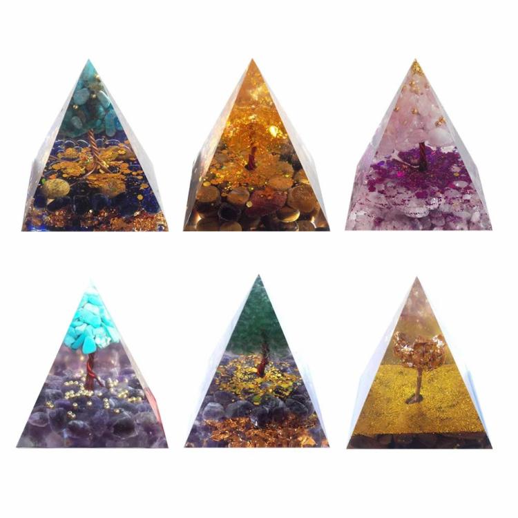 Pyramid Amethyst Peridot Chakra Healing Energy Crystal Art Craft  |  Pyramid Crystal Ornaments