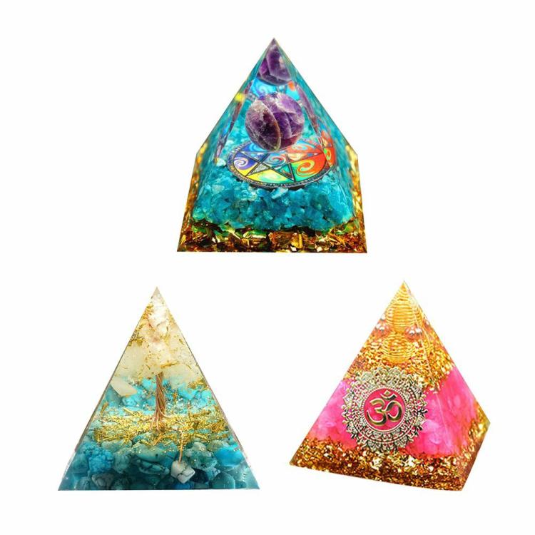 Pyramid Crystal Stone Energy Healing Natural Reiki Chakra Ornaments  |  Pyramid Crystal Ornaments