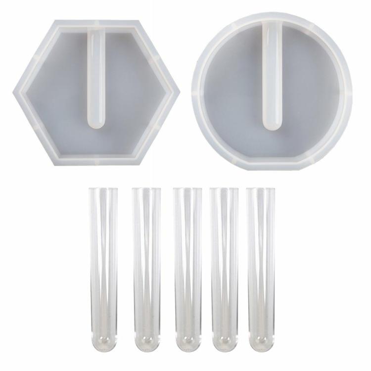 Vase Resin Molds – Plant Propagation Station Epoxy Molds + 5pcs Test Tubes  |  Crafts