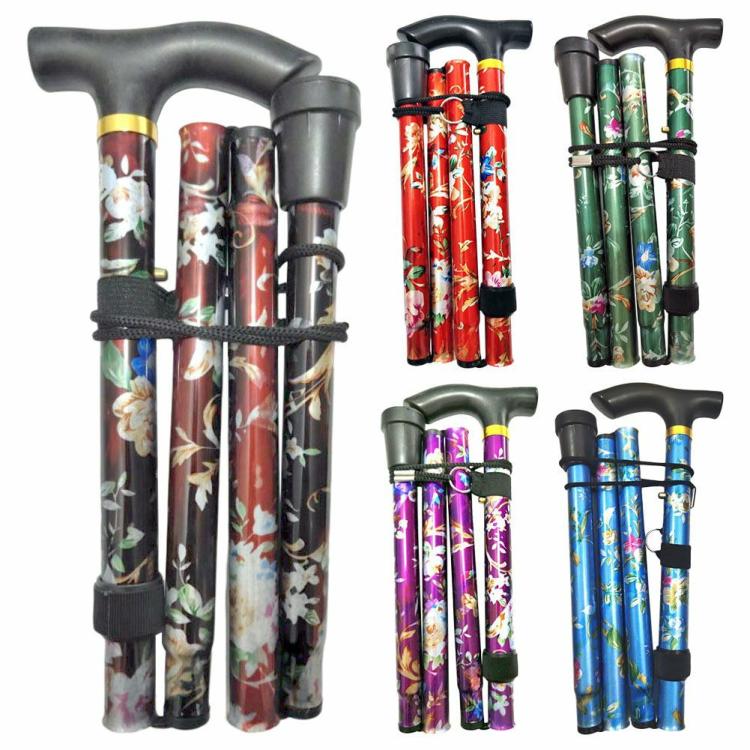 Collapsible Folding Canes 5 Section Adjustable Aluminum Alloy Hand Walking Stick  |  Daily Necessities