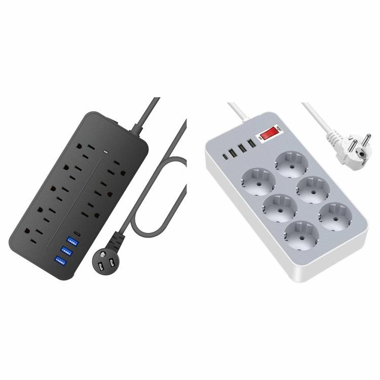 EU Plug Power Strip 10A 110V 220V Power Multi Tap 2000W Charge Electrical Socket  |  Electrical Equipments