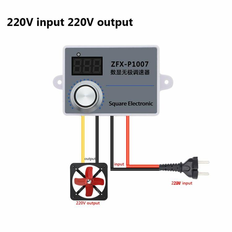 Adjustable 220v Fan Switch Speed Controller Digital Display Motor Reducer  |  Electrical Equipments