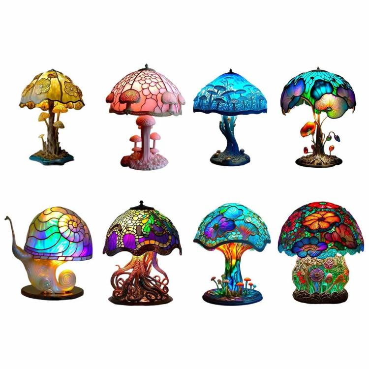 Mushroom Atmosphere Table Lamps Resin Home Decoration Bedroom Bar Decor  |  Resin Ornaments