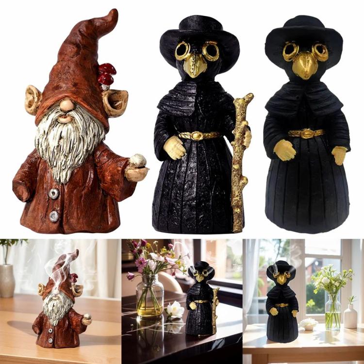 Incense Burner Effective Stress & Anxiety Relief Gnome Plague Doctor Cone Burner  |  Festive & Party Supplies